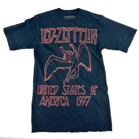 Led Zeppelin Graphic Tee Short Sleeve Shirt United States Of America 1977 Small - Picture 1 of 6